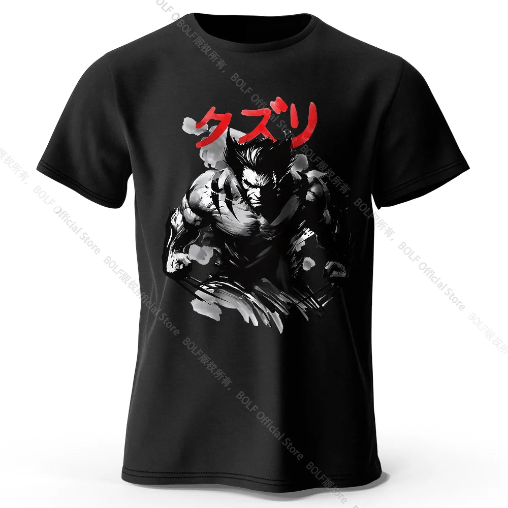Wolverine Ink Wash Art T-Shirt | Oversized 100% Cotton Tee Graphic Tees - The Eezee Shop