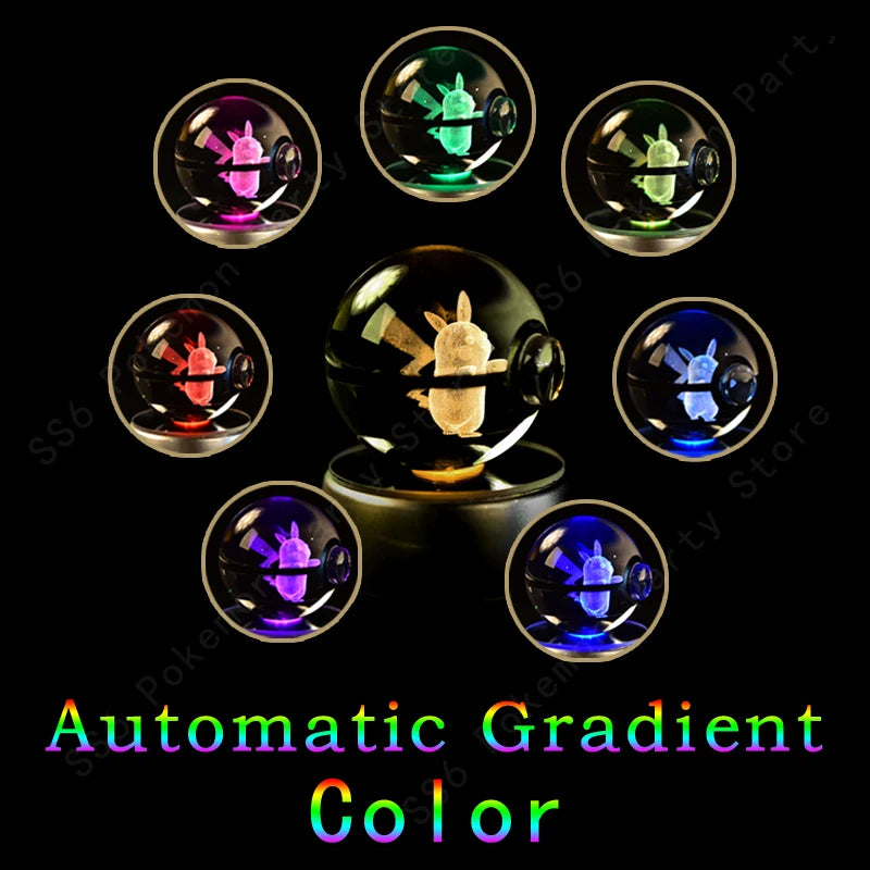 Pokemon 3D Crystal Ball Night Light | Mewtwo, Pikachu & Gengar Lamps & Night Lights - The Eezee Shop