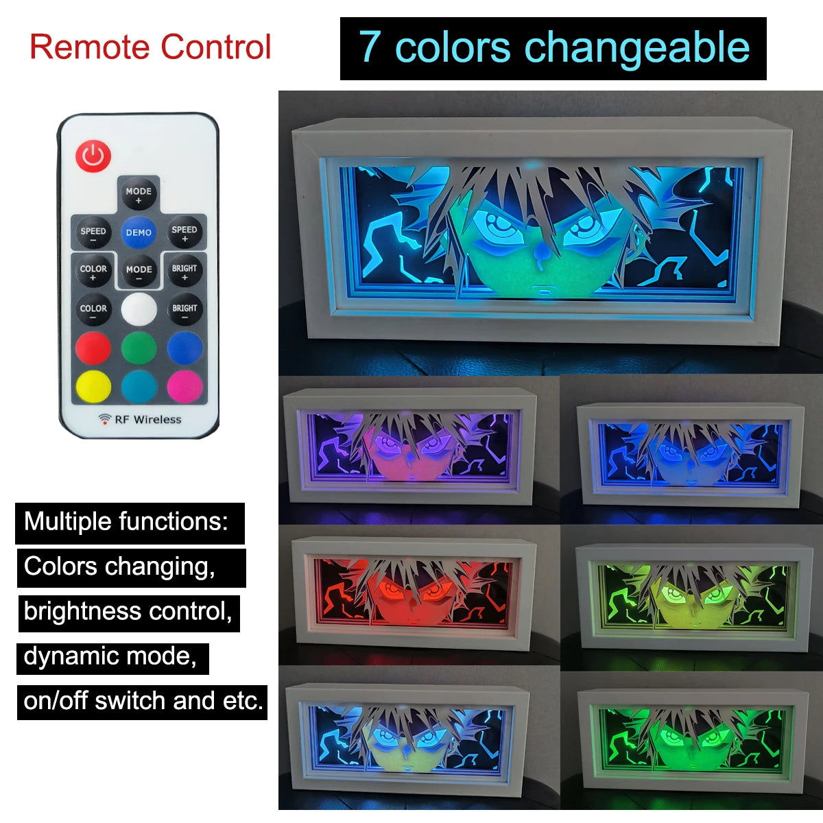Anime Paper-Cut Light Box | Remote Control Color Night Light Lamps & Night Lights - The Eezee Shop