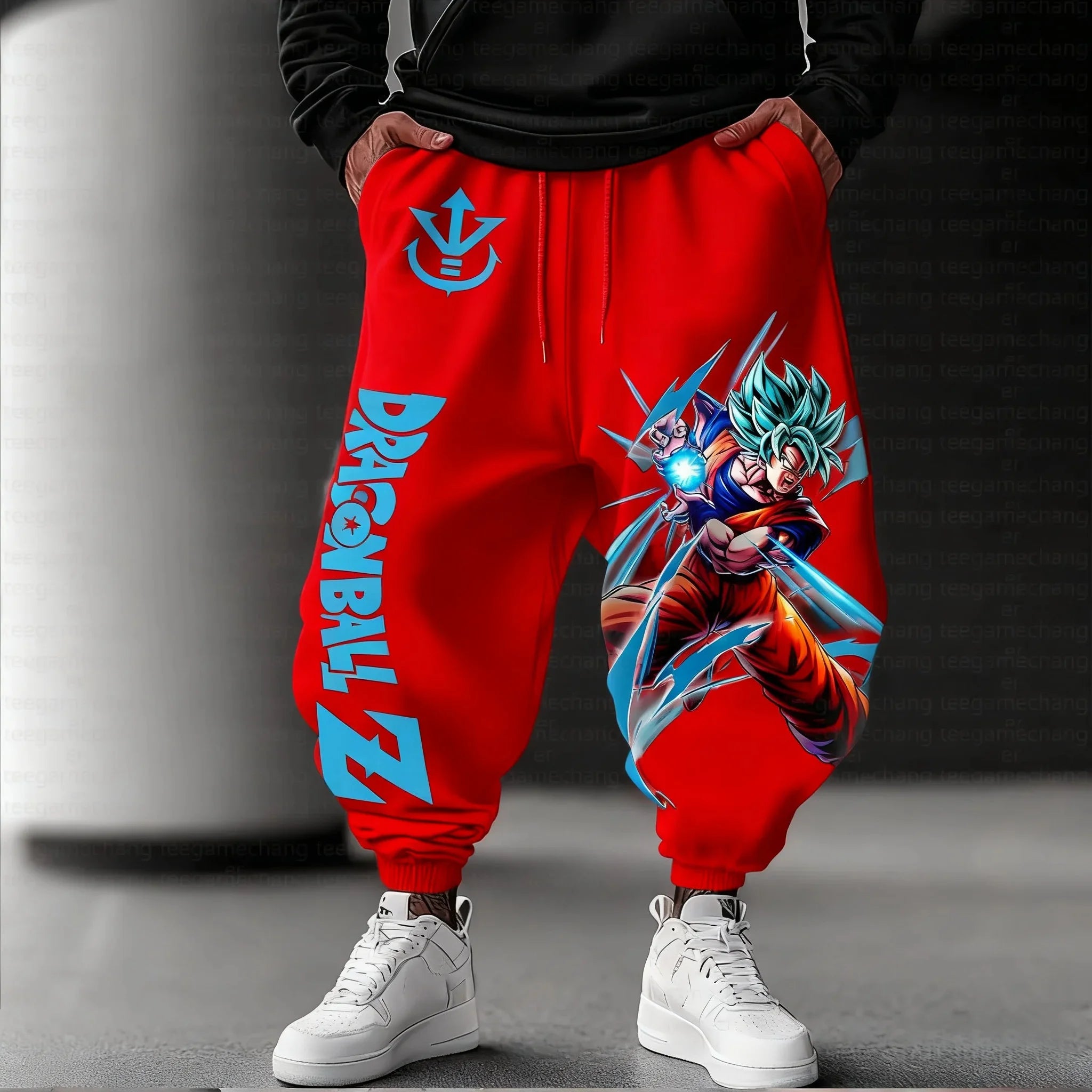 Goku SSB 3D Print Joggers | Quick-Dry Oversized Sports Pants Joggers & Pants - The Eezee Shop