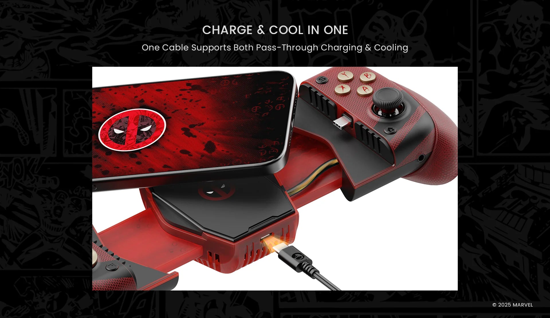 Deadpool Edition Mobile Controller | Type-C Wired Gamepad Gaming Accessories - The Eezee Shop