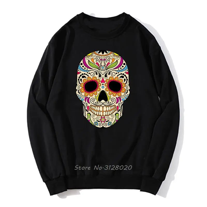 Mexican Sugar Skull Hoodie | Colorful Oversized Unisex Sweatshirt Hoodies & Sweatshirts - The Eezee Shop