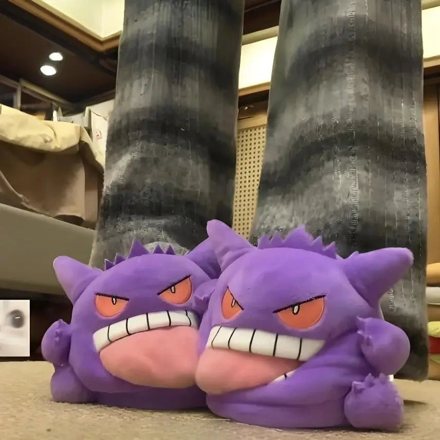 Gengar Plush Slippers | Tongue-Out Warm Winter House Shoes Slippers & Sandals - The Eezee Shop
