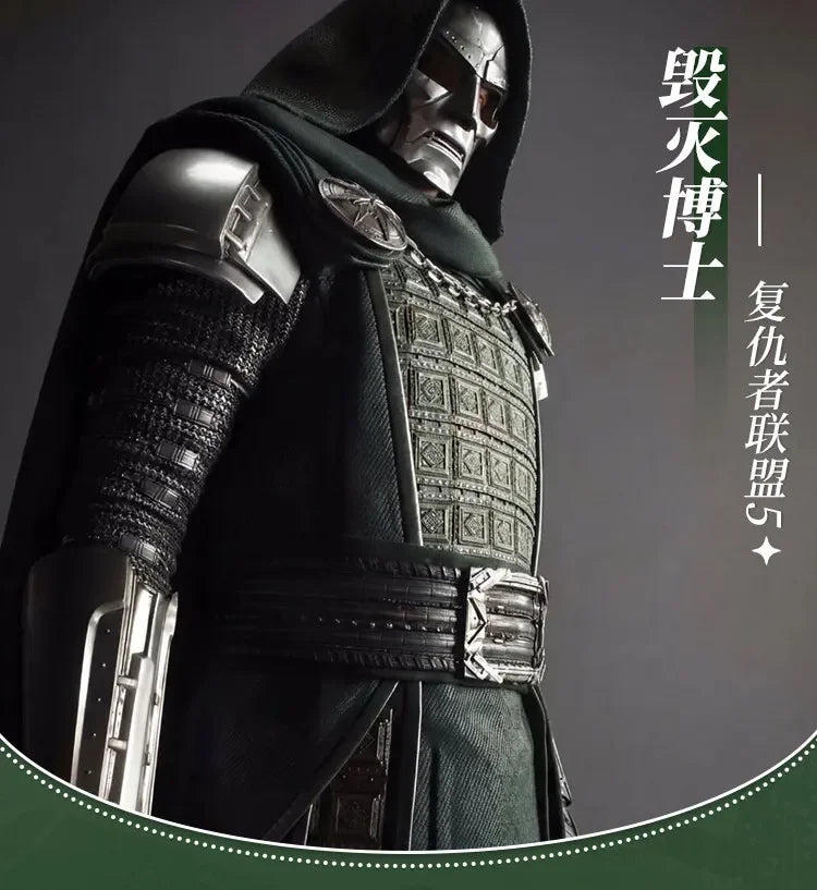 Doctor Doom Armor Cosplay Costume | Green Hooded Cape & Mask Set Cosplay Costumes - The Eezee Shop