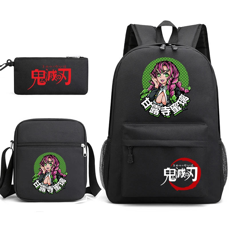 Demon Slayer Backpack 3-Piece Set | Shoulder Bag & Pencil Case Backpacks - The Eezee Shop