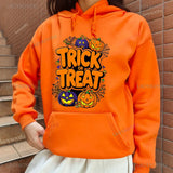 Trick or Treat Bat & Pumpkin Hoodie | Women's Halloween Pullover Hoodies & Sweatshirts - The Eezee Shop