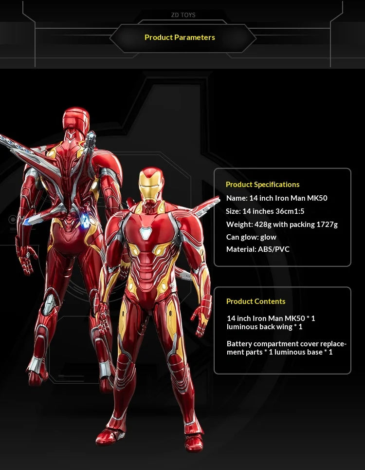 Iron Man MK50 36cm Light-Up Figure | Movable Collectible Collectible Figures - The Eezee Shop