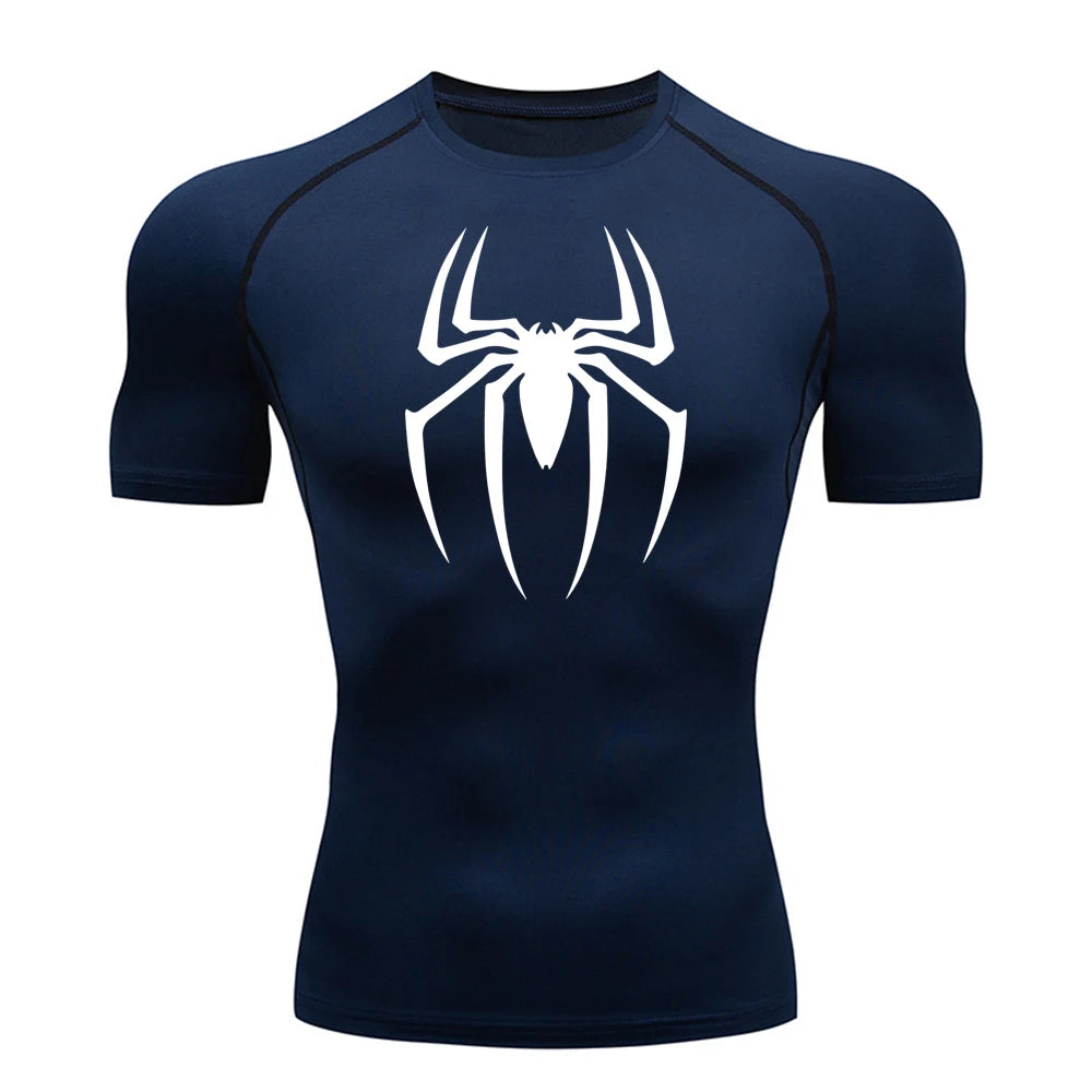 Spider Print Compression Shirt | Men's Quick-Dry Gym Jersey Gym & Compression Wear - The Eezee Shop