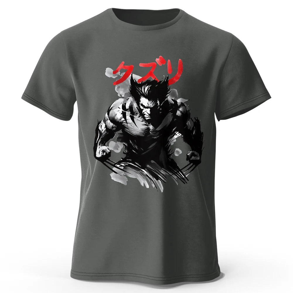 Wolverine Ink Wash Art T-Shirt | Oversized 100% Cotton Tee Graphic Tees - The Eezee Shop