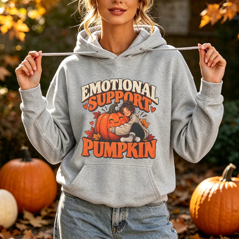 Emotional Support Pumpkin Hoodie | Women's Halloween Sweatshirt Hoodies & Sweatshirts - The Eezee Shop