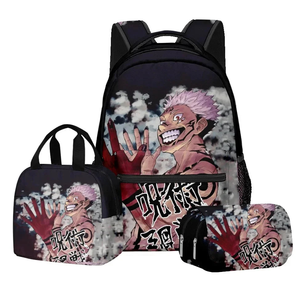Satoru Gojo 3D Backpack Set | Laptop Bag with Pencil Case Backpacks - The Eezee Shop