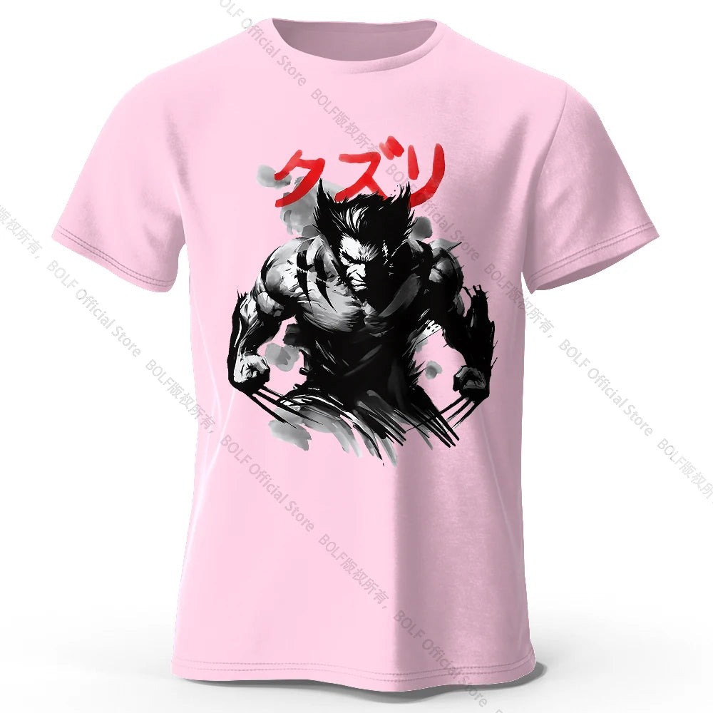 Wolverine Ink Wash Art T-Shirt | Oversized 100% Cotton Tee Graphic Tees - The Eezee Shop