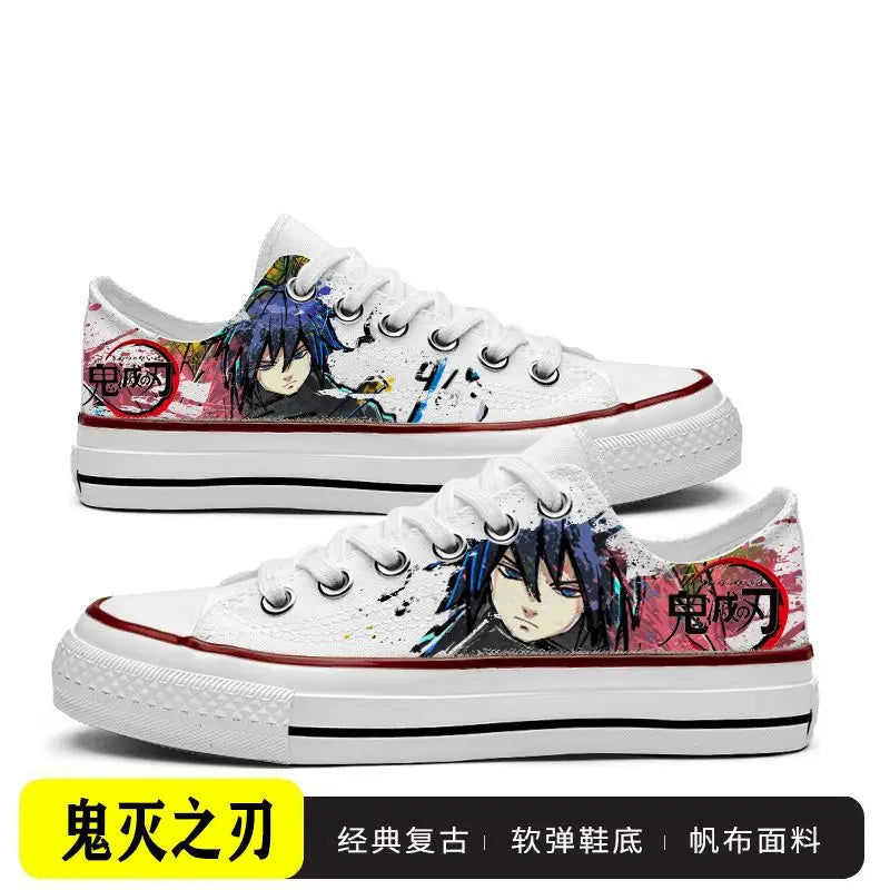 Tanjiro Canvas Sneakers | Demon Slayer Low-Top Graffiti Shoes Sneakers - The Eezee Shop