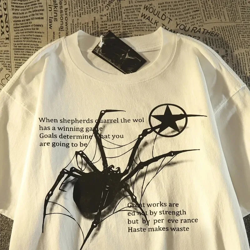 Y2K Korean Streetwear Spider Graphic Acubi Harajuku Egirl Grunge Other - The Eezee Shop