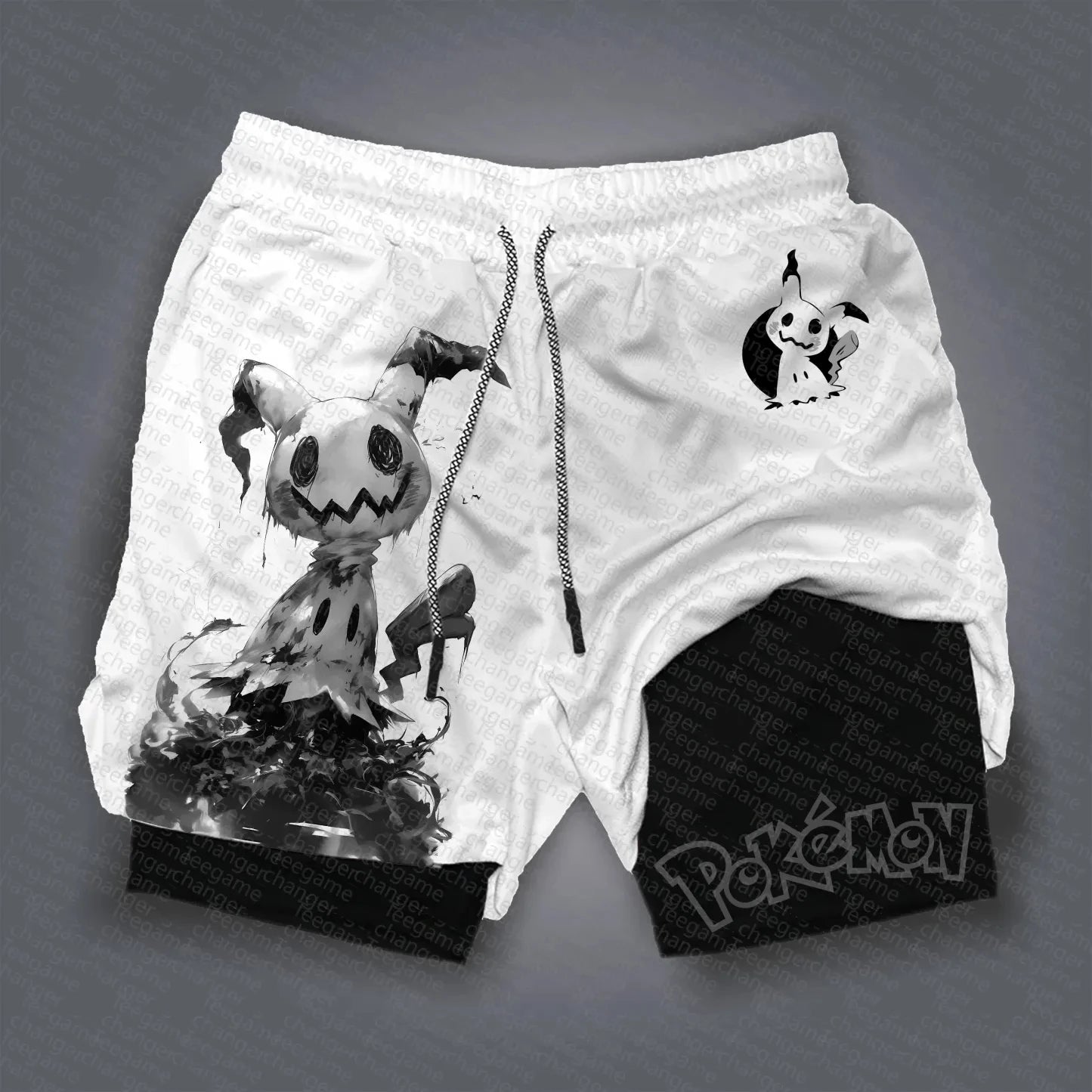 Pokemon 2-in-1 Sport Shorts | Unisex Double-Layer Gym Shorts Shorts - The Eezee Shop