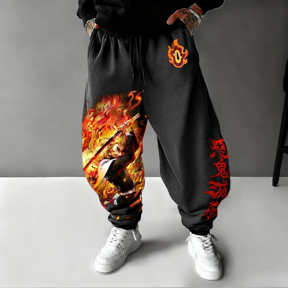 Rengoku Jogger Pants | Demon Slayer Anime Sweatpants Joggers & Pants - The Eezee Shop