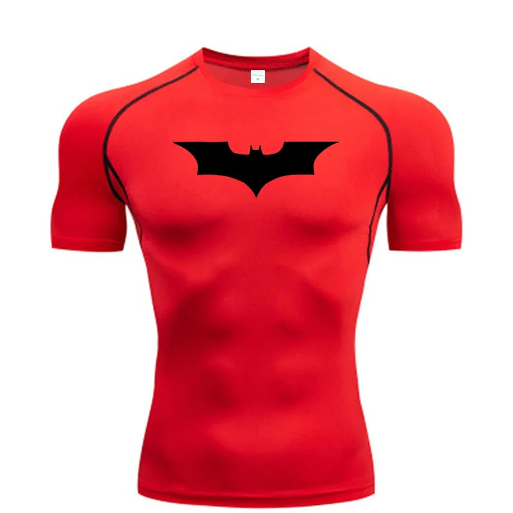 Bat Print Men's Tight T-Shirt | Compression Fitness Top Gym & Compression Wear - The Eezee Shop