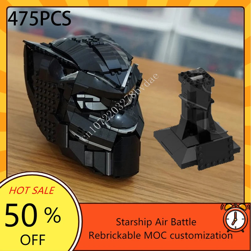 Black Panther Bust Building Block Set | MOC Display Model Building Block Sets - The Eezee Shop
