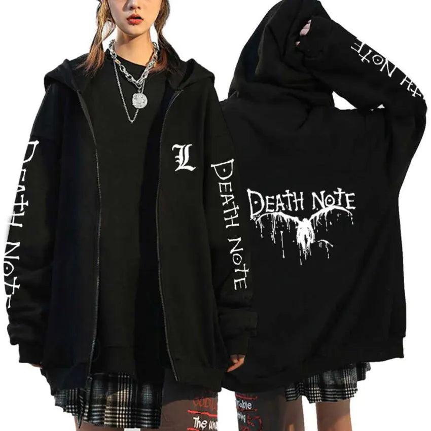 Death Note Zip-Up Hoodie | Misa, L & Ryuk Fleece Sweatshirt Hoodies & Sweatshirts - The Eezee Shop