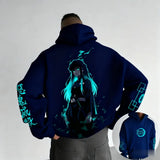Muichiro Tokito Fleece Hoodie | Demon Slayer Plus Size Pullover Hoodies & Sweatshirts - The Eezee Shop