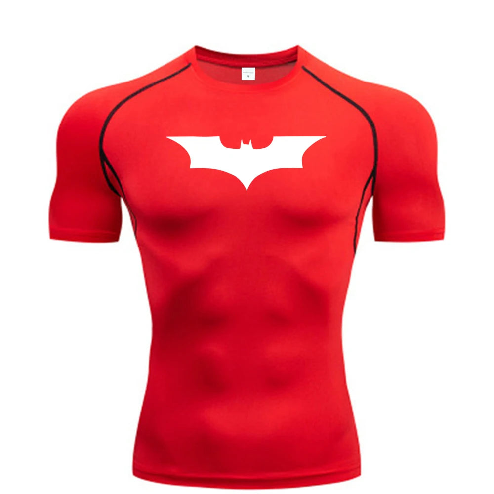 Bat Print Men's Tight T-Shirt | Compression Fitness Top Gym & Compression Wear - The Eezee Shop