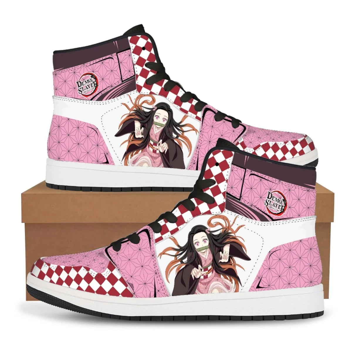 Demon Slayer High-Top Sneakers | Nezuko & Rengoku Print Shoes Sneakers - The Eezee Shop