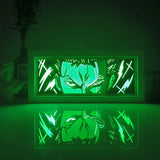 Roronoa Zoro Paper-Cut Shadow Box | Remote Color Night Light Lamps & Night Lights - The Eezee Shop