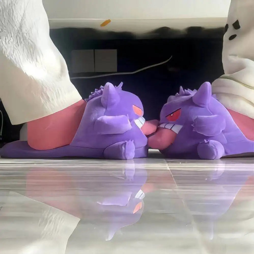 Gengar Plush Slippers | Tongue-Out Warm Winter House Shoes Slippers & Sandals - The Eezee Shop