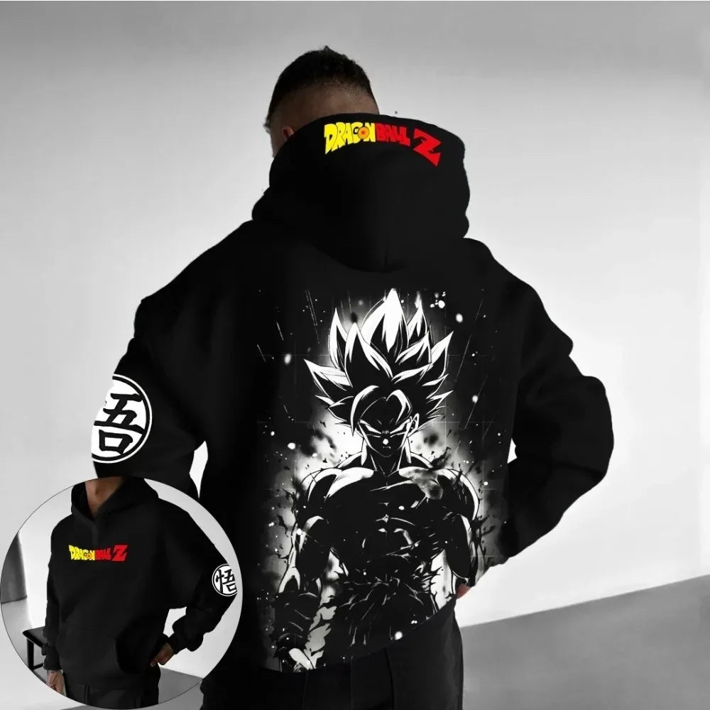 Super Saiyan Goku Retro Hoodie | Pure Cotton Dragon Ball Pullover Hoodies & Sweatshirts - The Eezee Shop