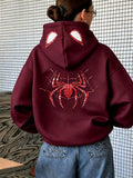 Women's Spider Graphic Hoodie | Casual Streetwear Pullover Hoodies & Sweatshirts - The Eezee Shop