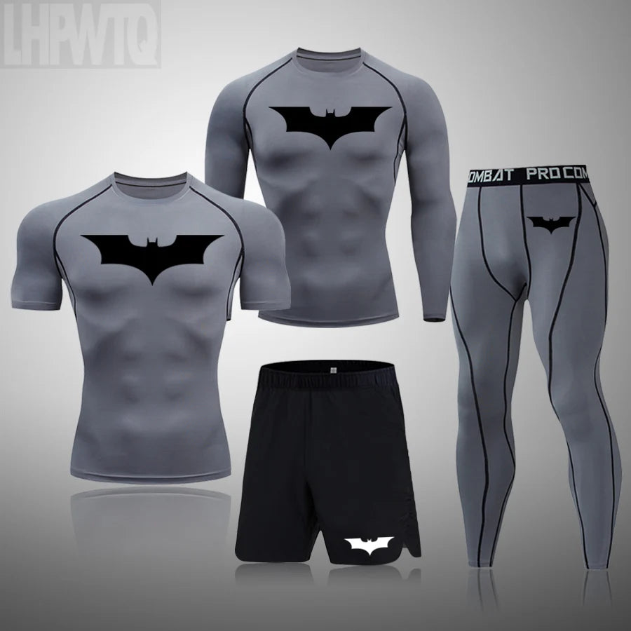 Men's Superhero Compression Set | Quick-Dry Gym Rashguard Suit Gym & Compression Wear - The Eezee Shop