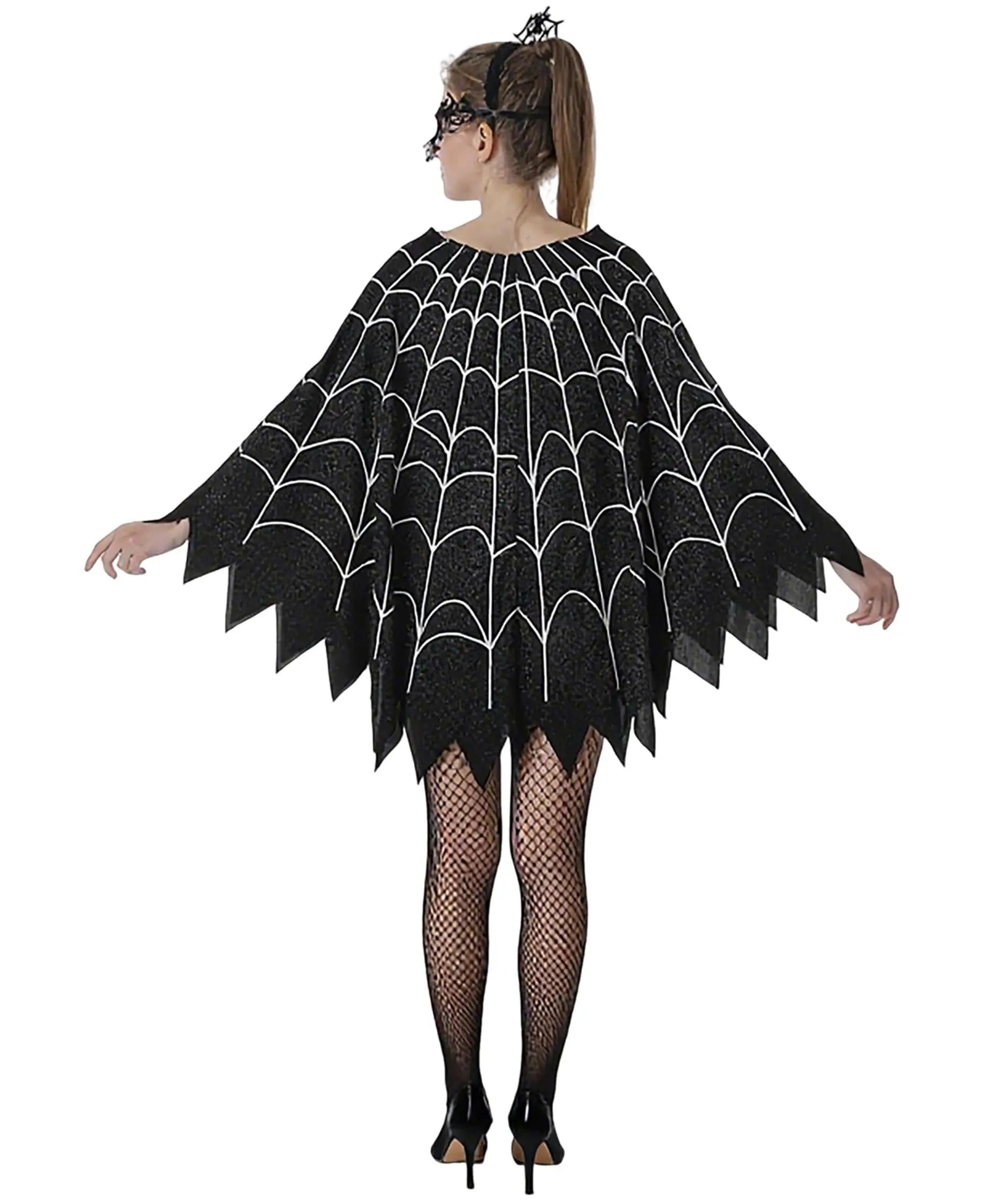 Glow-in-the-Dark Spider Web Poncho | Women's Halloween Costume Halloween Costumes - The Eezee Shop