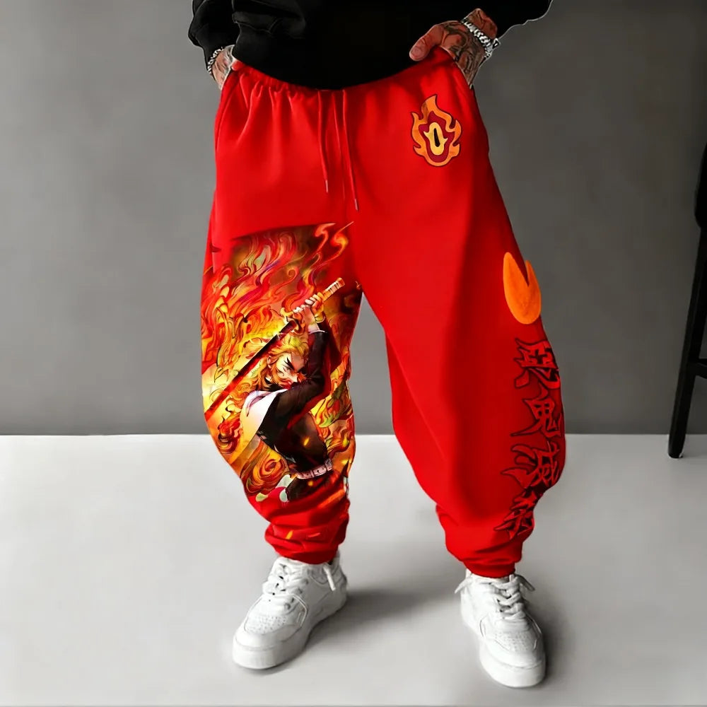 Rengoku Jogger Pants | Demon Slayer Anime Sweatpants Joggers & Pants - The Eezee Shop