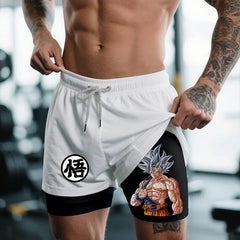 Dragon Ball Anime Gym Shorts Man Summer New Women's Sports Double-Layer 2-in-1 Workout Training Pants Quick-Drying Beach Shorts Performance shorts - The Eezee Shop