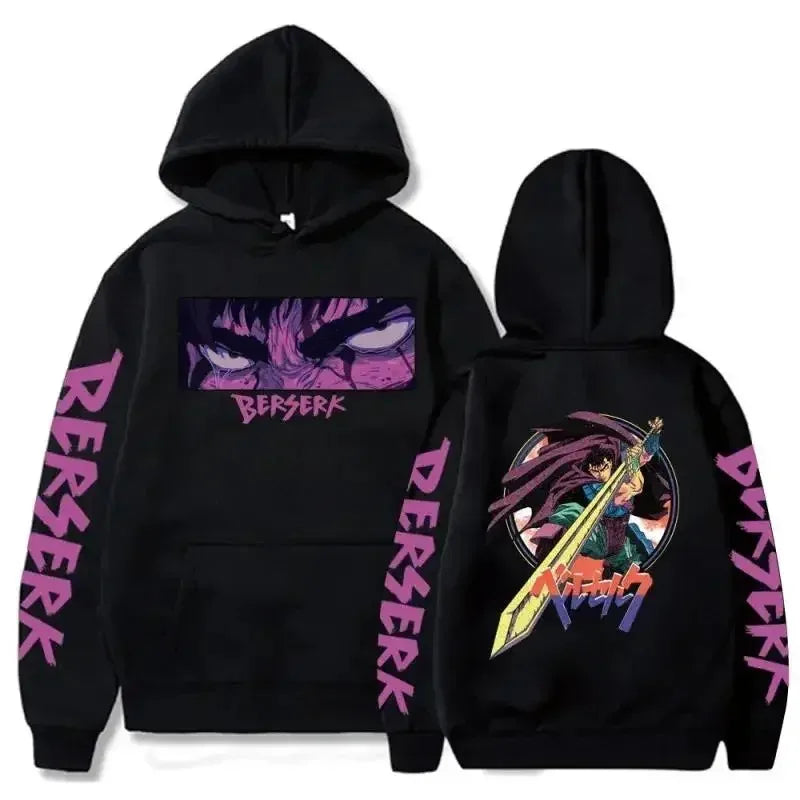 Berserk Guts Fleece Hoodie | Graphic Manga Sweatshirt Hoodies & Sweatshirts - The Eezee Shop