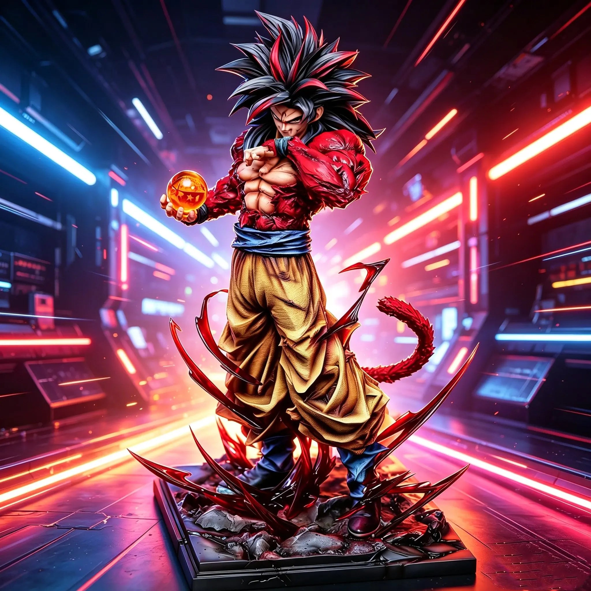 Super Saiyan 4 Goku Figure | Replaceable Hands Dragon Ball Z Collectible Figures - The Eezee Shop