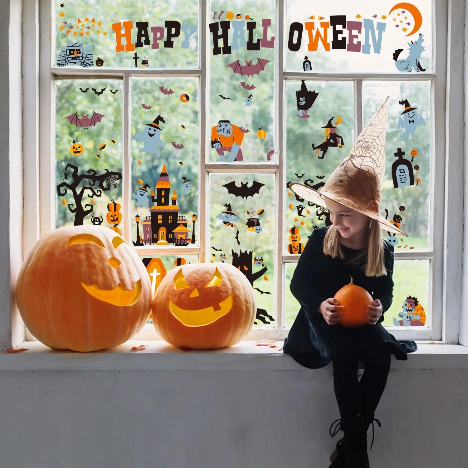 Halloween Window Clings | 10-Sheet Spooky Window Decals Halloween Decorations - The Eezee Shop