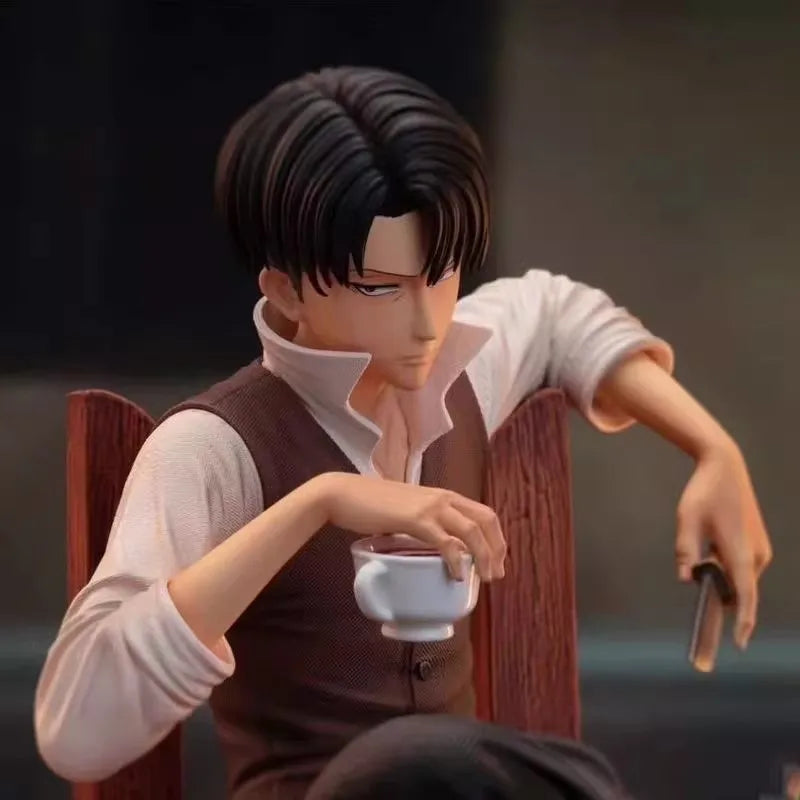 19cm Anime Attack on Titan Figures Levi Ackerman Figure Sitting Other - The Eezee Shop