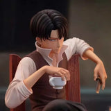 19cm Anime Attack on Titan Figures Levi Ackerman Figure Sitting Other - The Eezee Shop