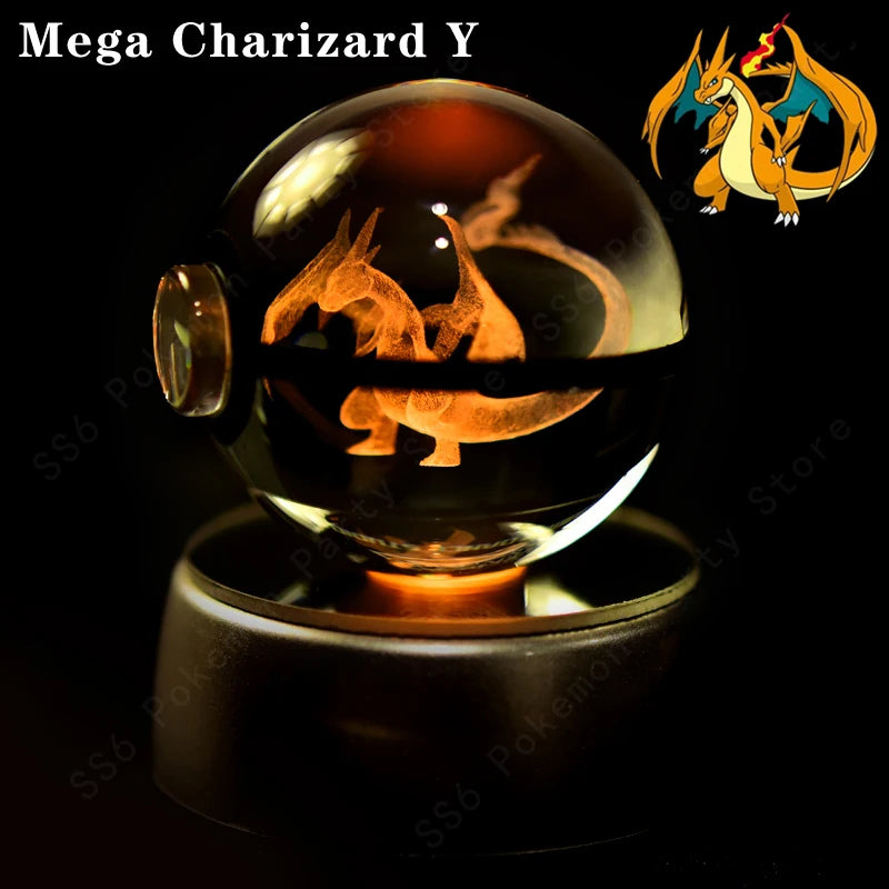 Pokemon 3D Crystal Ball Night Light | Mewtwo, Pikachu & Gengar Lamps & Night Lights - The Eezee Shop