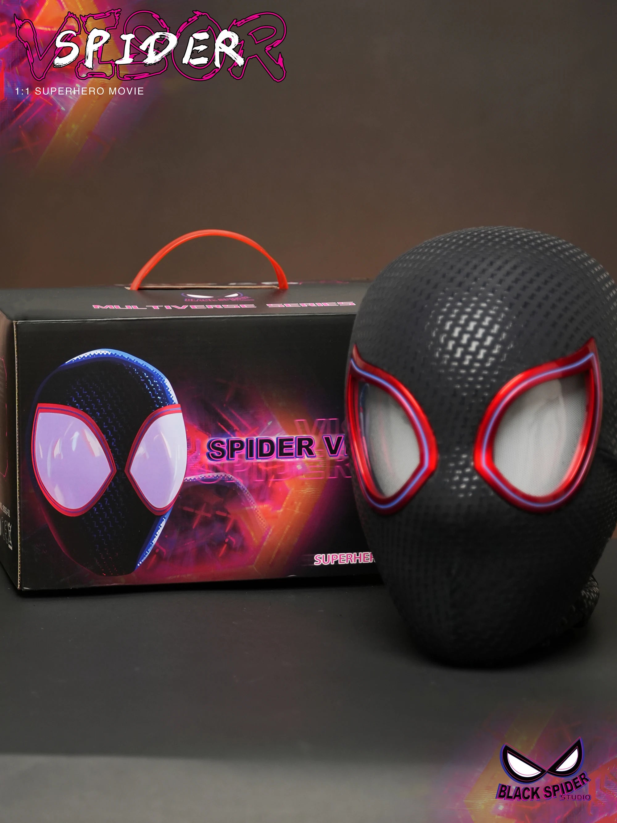 Miles Morales Light-Up Mask | Moving Eyes Ring Control 1:1 Cosplay Masks & Helmets - The Eezee Shop
