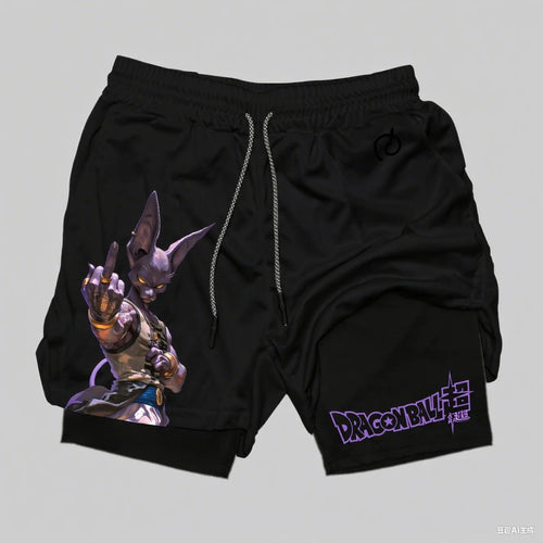 Dragon Ball Goku Anime Gym Shorts Men Double-layer 2-in-1 Sports Pants New Summer Japanese Cartoon Print Beach Pants Streetwear Performance shorts - The Eezee Shop