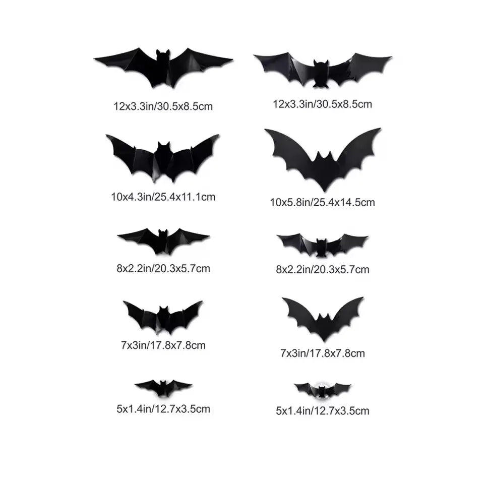 Halloween LED Night Light 3D Stereoscopic Bat Wall Decal PET Material Festival Party Home Wall Decoration Lamp - The Eezee Shop