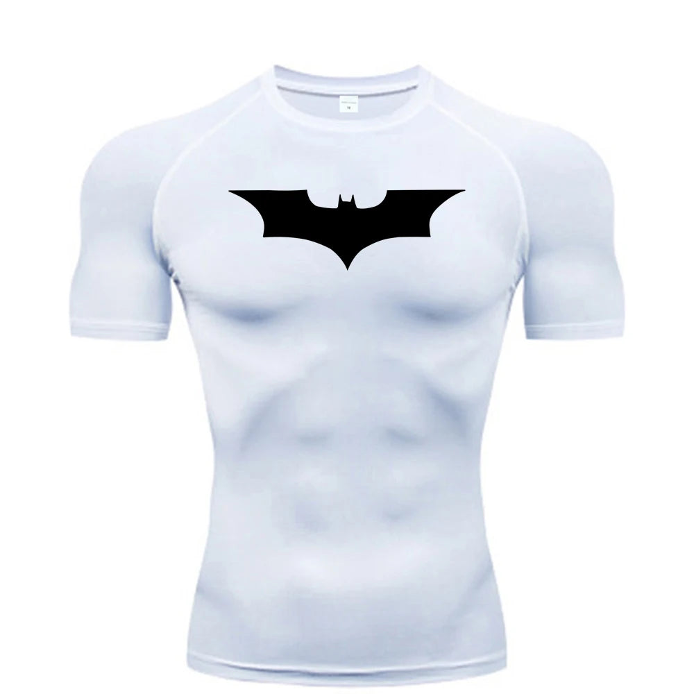 Bat Print Men's Tight T-Shirt | Compression Fitness Top Gym & Compression Wear - The Eezee Shop