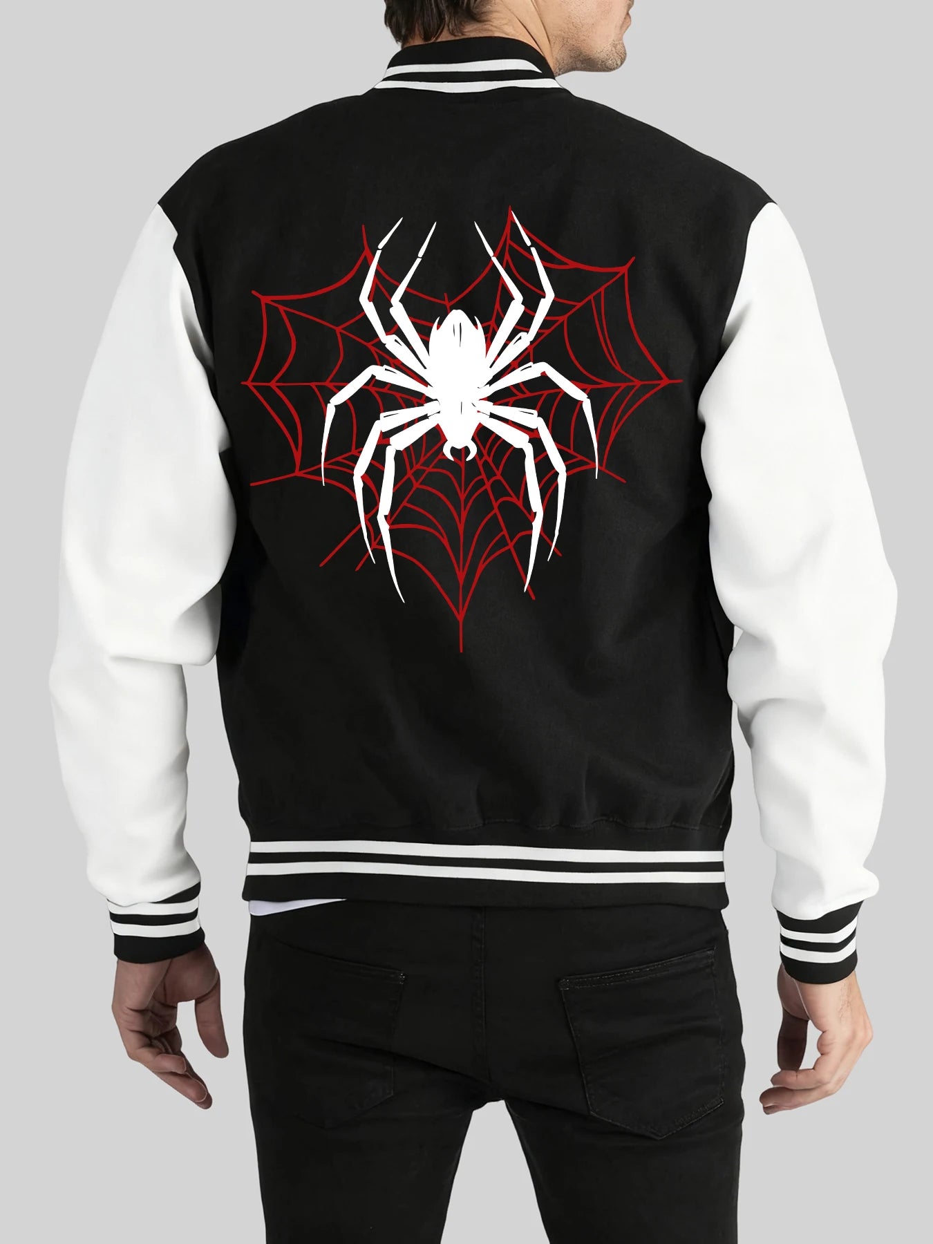 Spiders On The Spider Web Print Man Loose Coat Hip Hop Comfy Jackets Other - The Eezee Shop