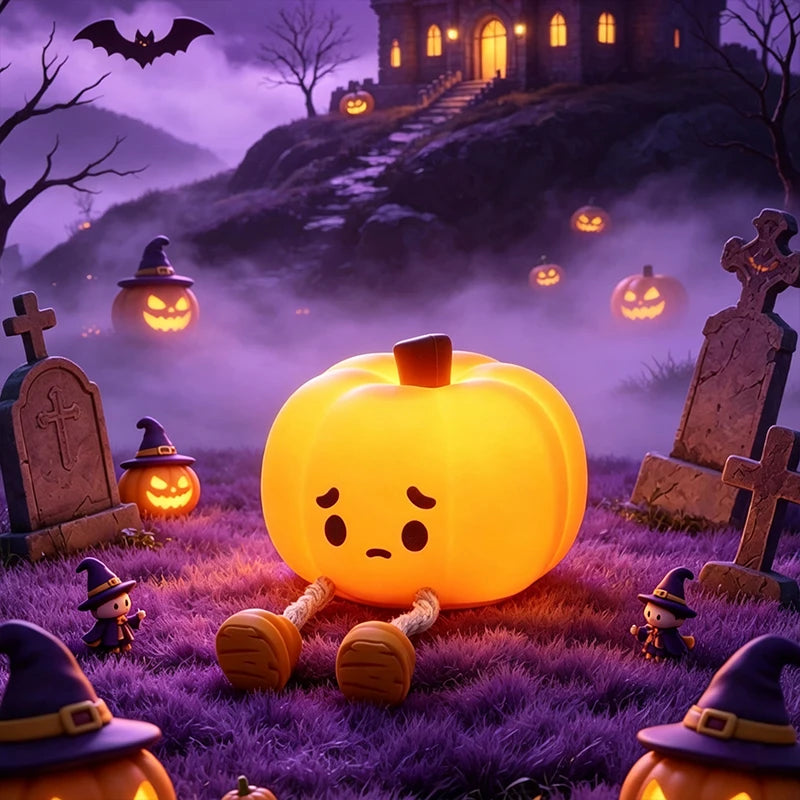 Pumpkin Silicone Night Light | Tap Control Rechargeable Lamp Lamps & Night Lights - The Eezee Shop