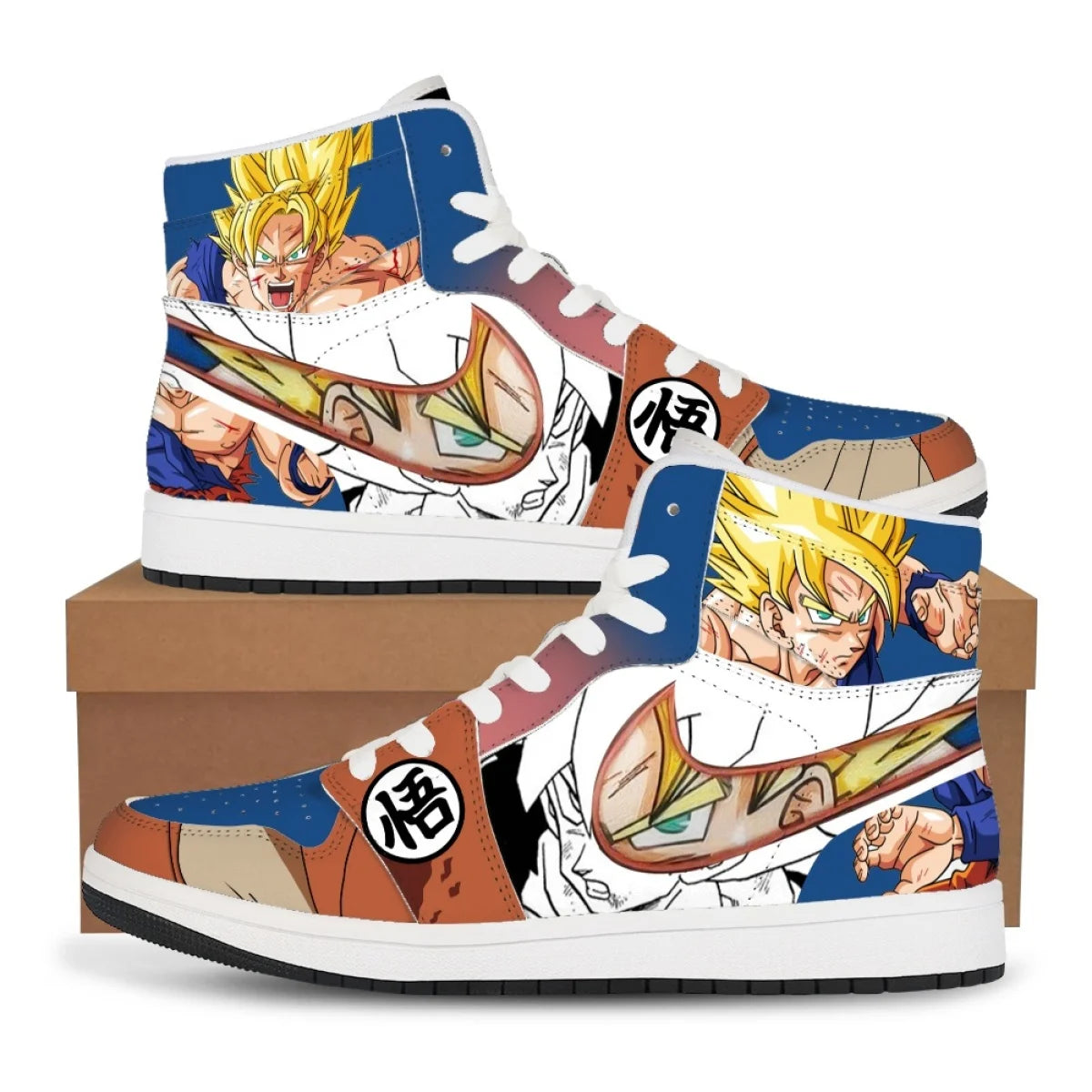 Gotenks & Goku Custom Sneakers | Dragon Ball High-Top Shoes Sneakers - The Eezee Shop