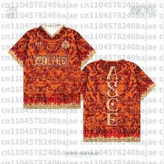 2026 One Piece Luffy Anime T-Shirt Vintage Baseball Jersey Style Men