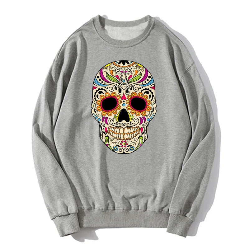 Mexican Sugar Skull Hoodie | Colorful Oversized Unisex Sweatshirt Hoodies & Sweatshirts - The Eezee Shop