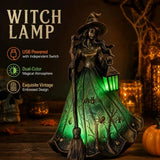 Retro Witch Statue Lamp with Lantern | USB Halloween Table Light Lamps & Night Lights - The Eezee Shop